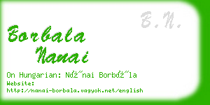 borbala nanai business card